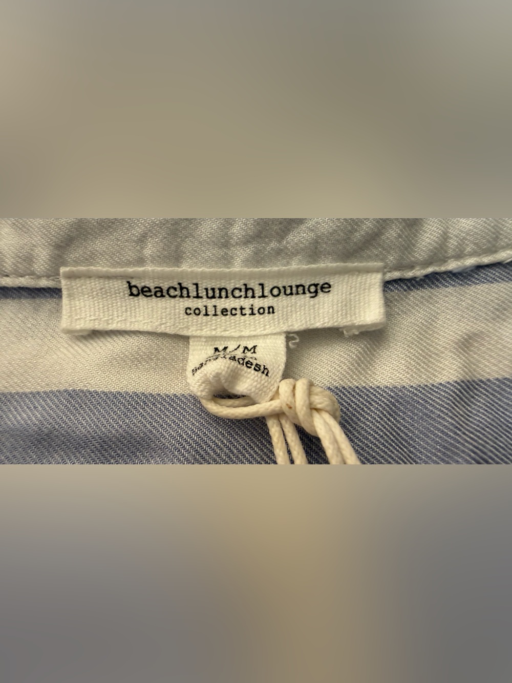 beachlunchlounge Candace Blue & White Stripe Button-Up Shirt - Size M - NWT - Picture 5 of 13